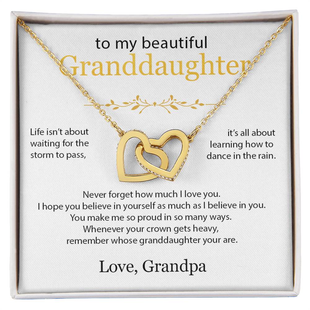 To My Granddaughter - Interlocked Hearts Necklace Gift Set - AHGPGD02