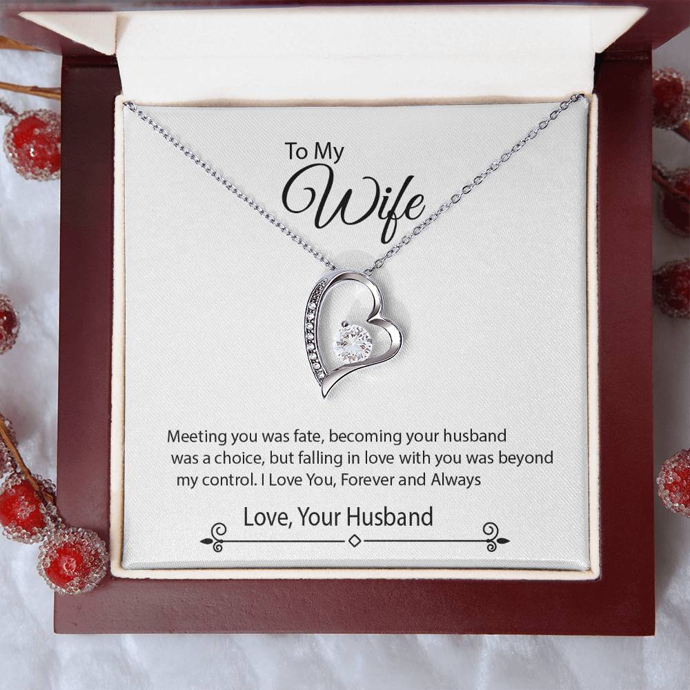 To My Beautiful Wife - Forever Love Necklace Gift Set- AHW01