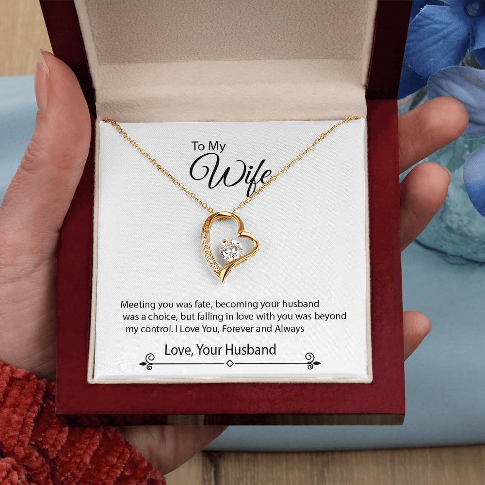 To My Beautiful Wife - Forever Love Necklace Gift Set- AHW01