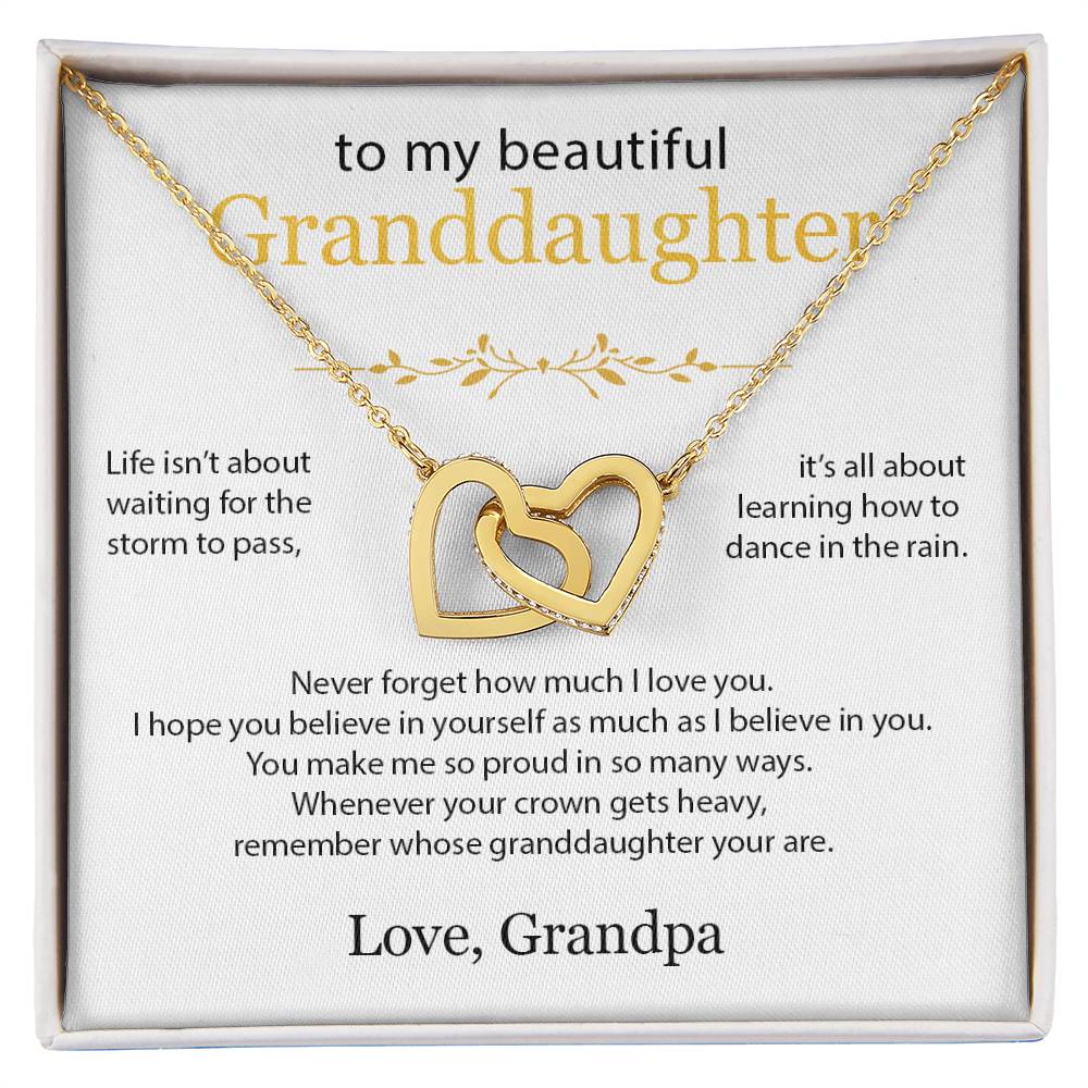 To My Granddaughter - Interlocked Hearts Necklace Gift Set - AHGPGD02