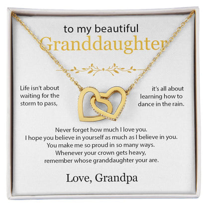 To My Granddaughter - Interlocked Hearts Necklace Gift Set - AHGPGD02