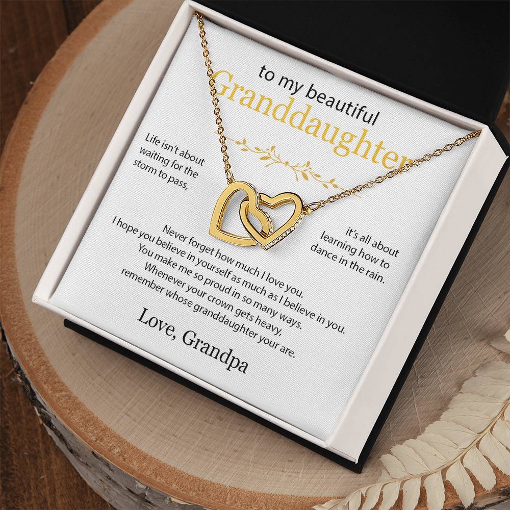 To My Granddaughter - Interlocked Hearts Necklace Gift Set - AHGPGD02