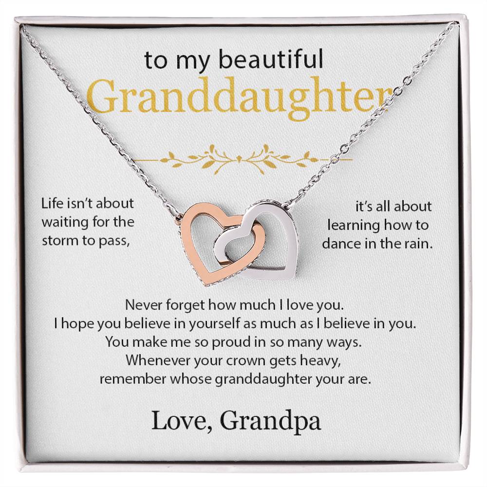 To My Granddaughter - Interlocked Hearts Necklace Gift Set - AHGPGD02