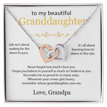 To My Granddaughter - Interlocked Hearts Necklace Gift Set - AHGPGD02