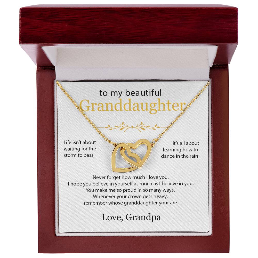 To My Granddaughter - Interlocked Hearts Necklace Gift Set - AHGPGD02