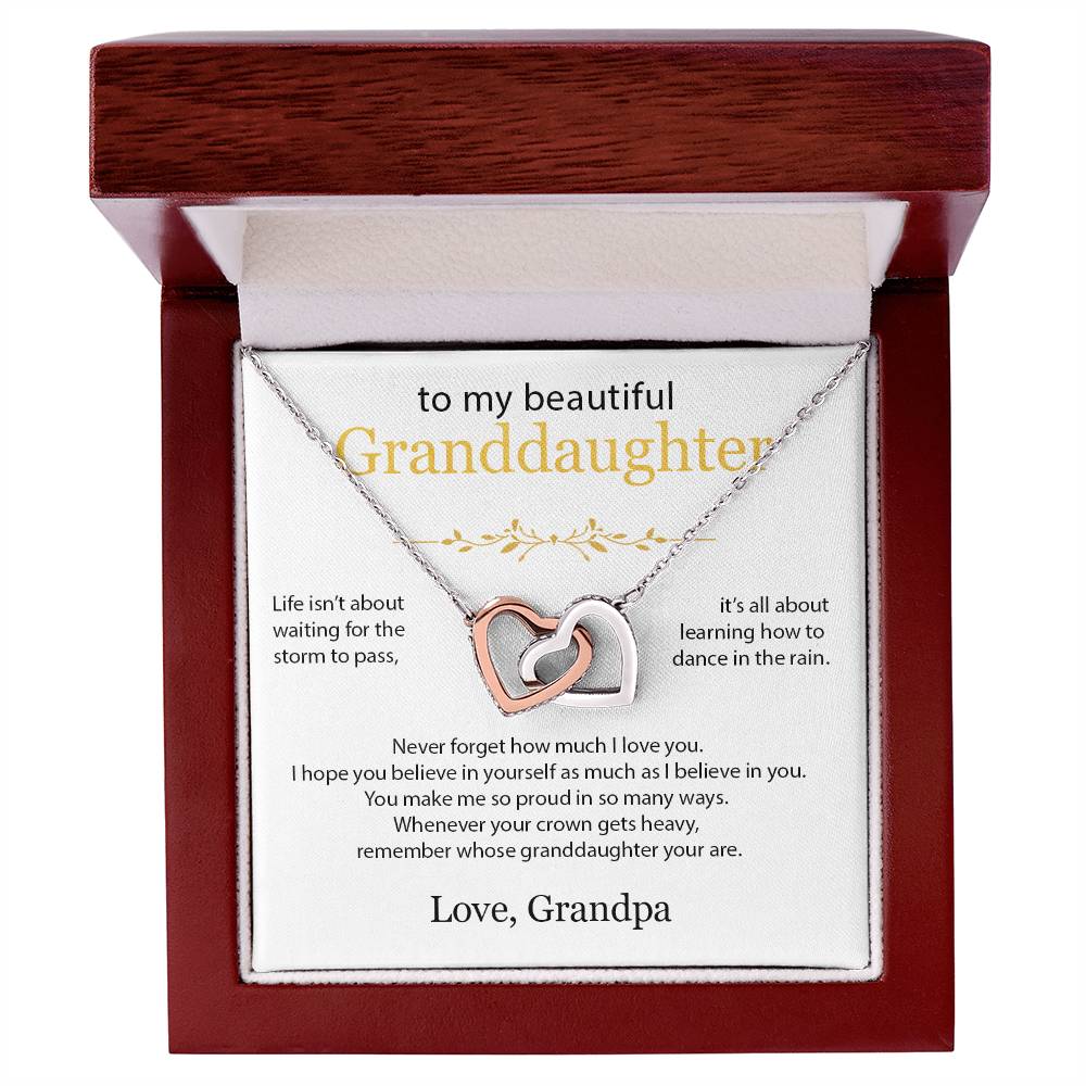 To My Granddaughter - Interlocked Hearts Necklace Gift Set - AHGPGD02