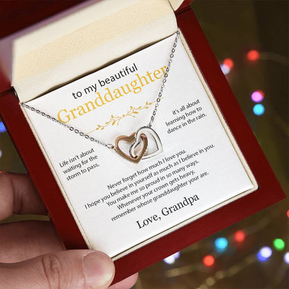 To My Granddaughter - Interlocked Hearts Necklace Gift Set - AHGPGD02